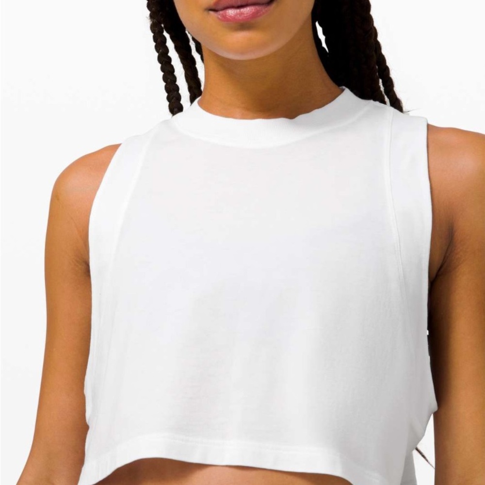 lululemon athletica White Tank Top Crop Style